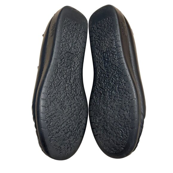 SAS Womens Siesta Lace Up Comfort Loafer Black Leather Moccasin Handsewn 9.5 - Picture 2 of 9